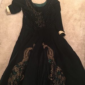 Beautiful velvet gown with Swarovski crystal